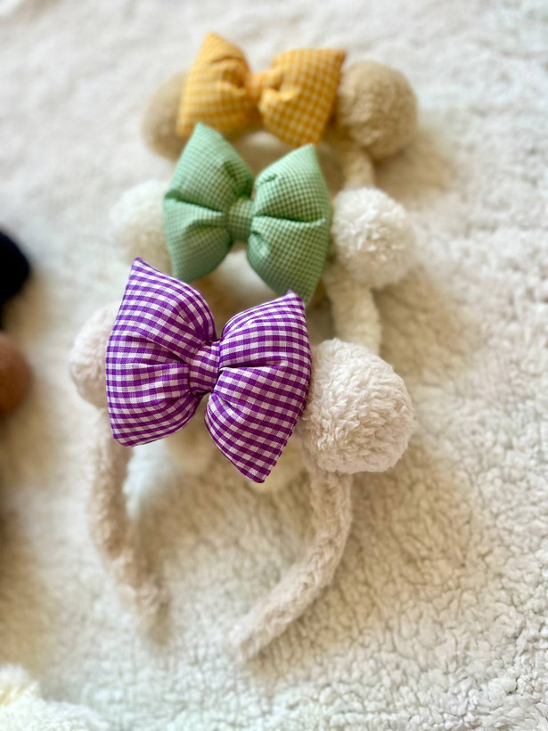 تل کودک مدل تدی گوشدار با پاپیون