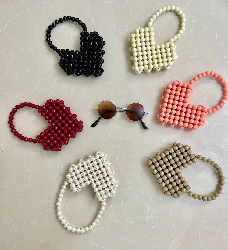 کیف مرواریدی قلبی